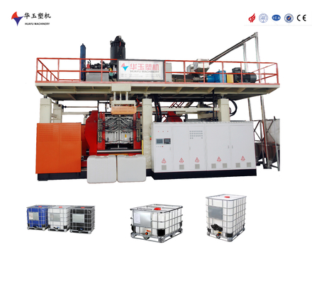 Huayu 1000L 1層IBC吹塑機 HDPEプラスチック用の自動化学包装吹塑機
